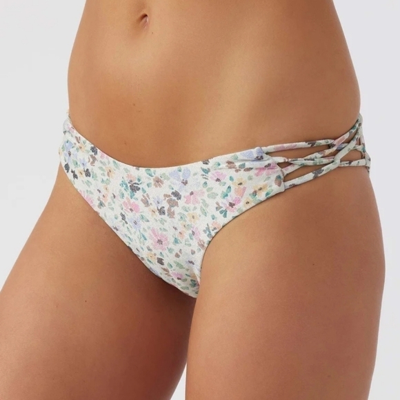 O'neill Shimmery Maggie Ditsy Kaanapali Bottom Medium Coverage Bikini Small - Picture 2 of 7
